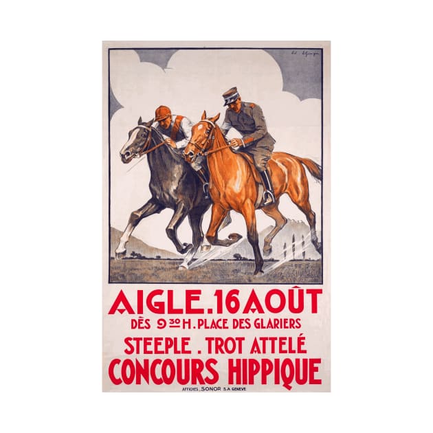 Horse Show, Aigle, Switzerland - Vintage Poster Art by Naves