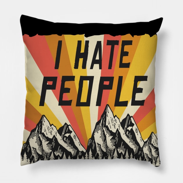 i hate people retroVintaged Pillow by joyTrends