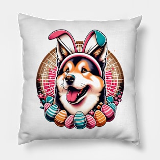 Tornjak Dog Enjoys Easter Festivities in the Garden Pillow