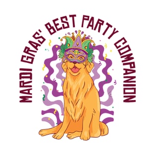 Mardi Gras Carnival Golden Retriever Party Costume T-Shirt