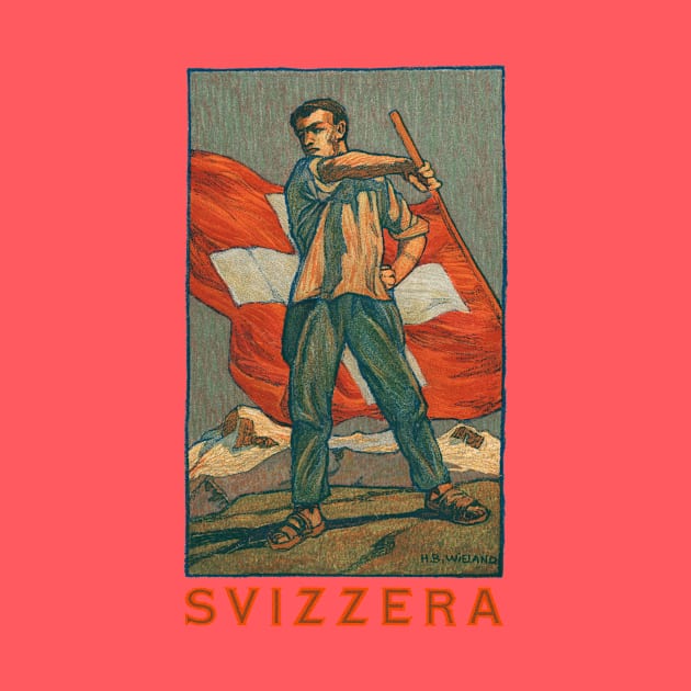 Switzerland Svizzera Vintage Patriotic by MatchbookGraphics