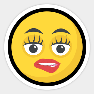 woman face. Sticker for Sale by saya :lip biting emoji