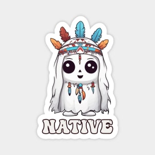 Kawaii Native American Indian Ghost Halloween Magnet