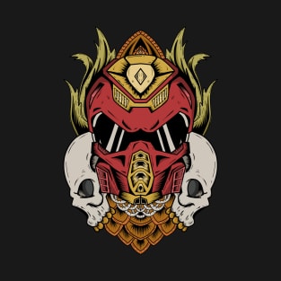 Mecha Skull Design T-Shirt