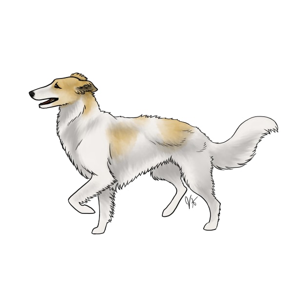 Dog - Silken Windhound - White and Tan by Jen's Dogs Custom Gifts and Designs