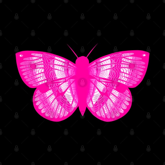 Bright Pink Butterfly by ROLLIE MC SCROLLIE