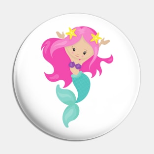 Cute Mermaid, Little Mermaid, Starfish, Pink Hair Pin