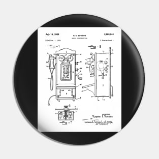 Phone Patent - Telephone Hallway Home Decor Art - White Pin