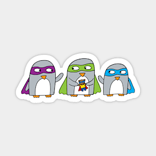 Superhero Penguin Friends Magnet