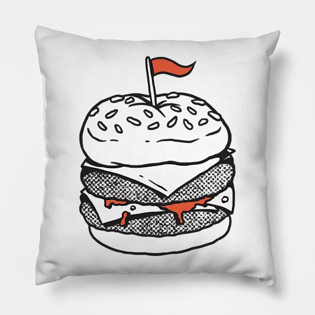 Classic Burger Pillow by faminto