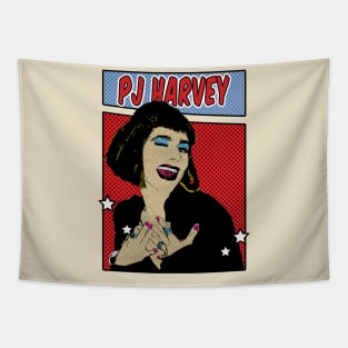 PJ Harvey Pop Art Comic Style Tapestry