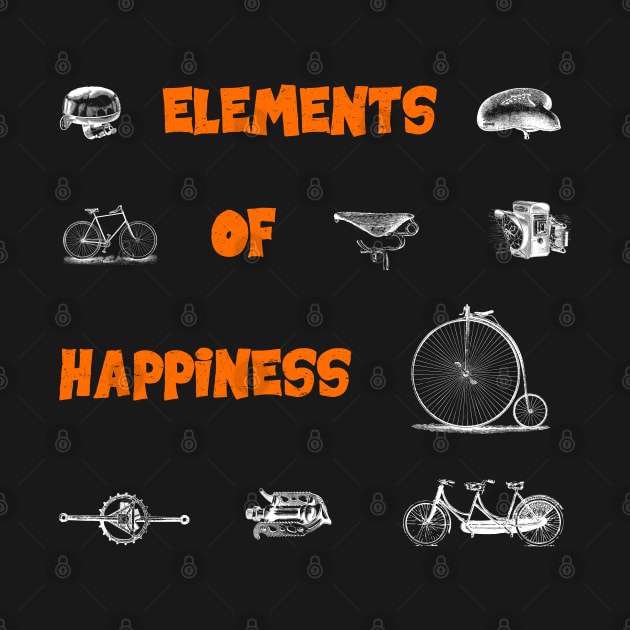 Vintage Bike Elements  with pedal, crank and bell. Elements of Happiness, enjoy your ride. by Olloway