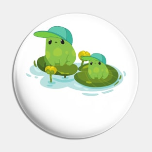 father and son cute frogs Pin