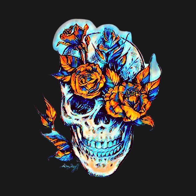 Skull Flowers by Lees Tees