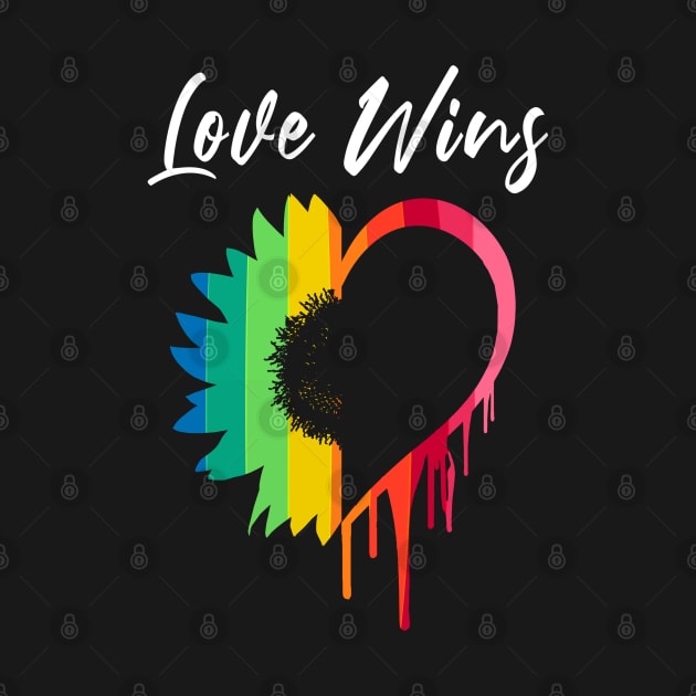 Love Wins Rainbow Sunflower Heart Melting - Gay Pride by dnlribeiro88