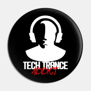 Tech Trance Addict - White Pin