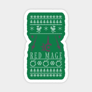 Final Fantasy XIV Red Mage Ugly Christmas Sweater Magnet