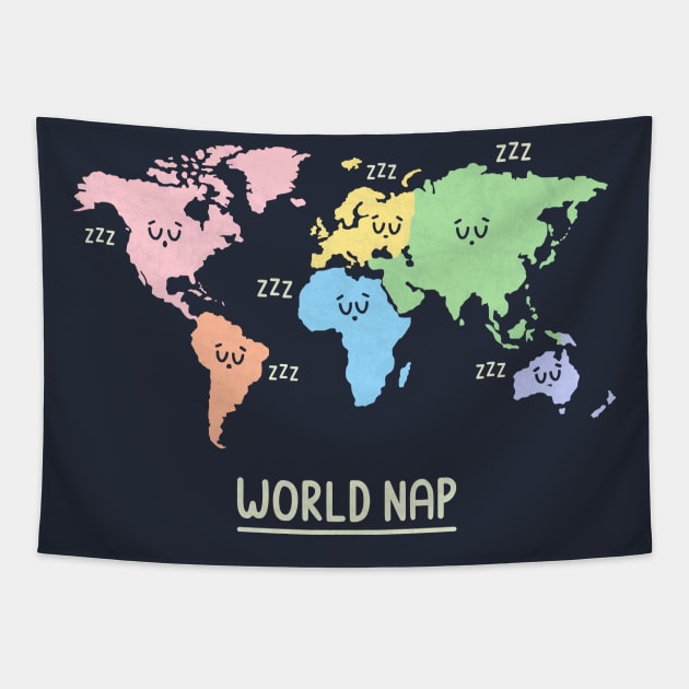 World Nap Tapestry by HandsOffMyDinosaur