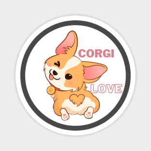 Corgi Love - Heart Butt Magnet
