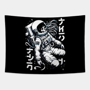 Skeleton astronaut lost in space Tapestry