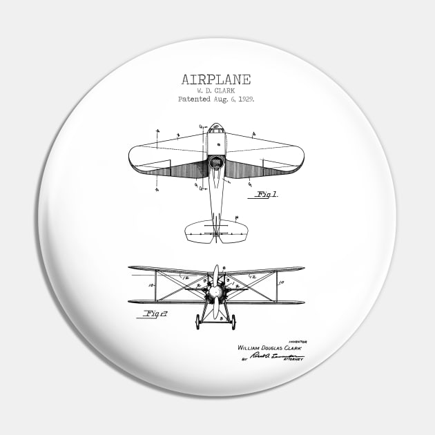 AIRPLANE patent Pin by Dennson Creative