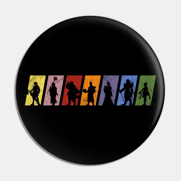 FFX Character Silhouettes Pin by StebopDesigns