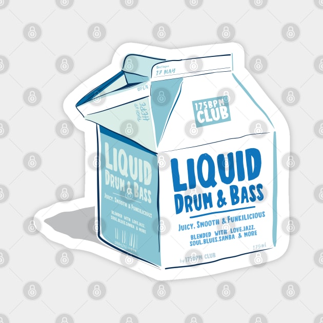 Liquid Drum & Bass Juice Carton ( 175 Bpm Club ) Magnet by Wulfland Arts