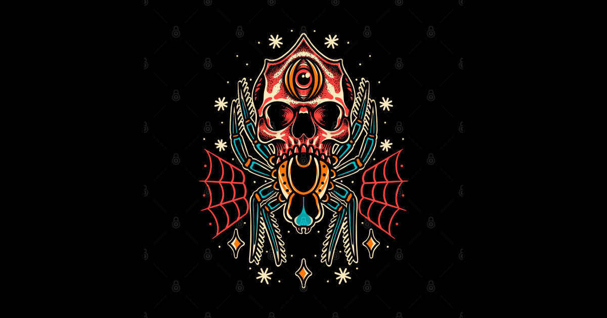 Spider Skull - Illustra13 - Posters and Art Prints | TeePublic