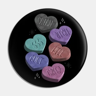 Creepy Heart Candy Pin