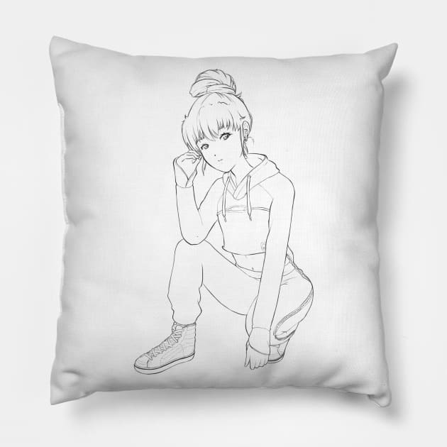 Manga gym babe Pillow by Mellerz