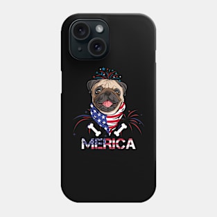 Cute Dog Merica Memorial Day Patriot Phone Case