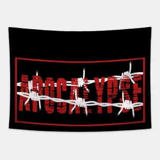 Apocalypse Cool Word Art Minimalist Aesthetic Design Tapestry