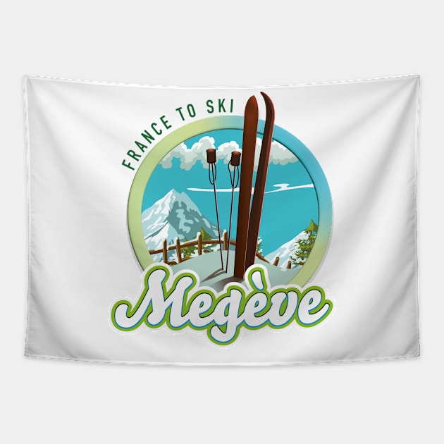 Megève france ski logo Tapestry by nickemporium1
