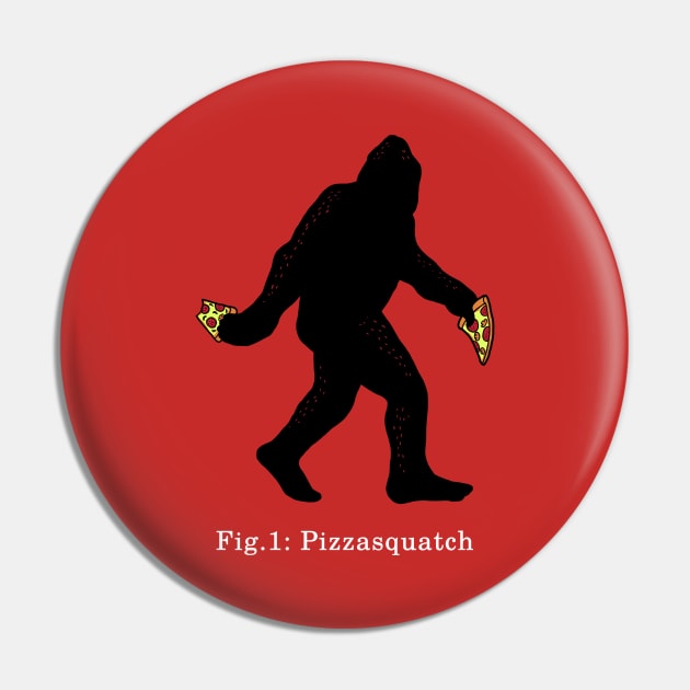 Pizzasquatch Pizza Lover Funny Bigfoot Believer Sasquatch Pin by BoggsNicolas