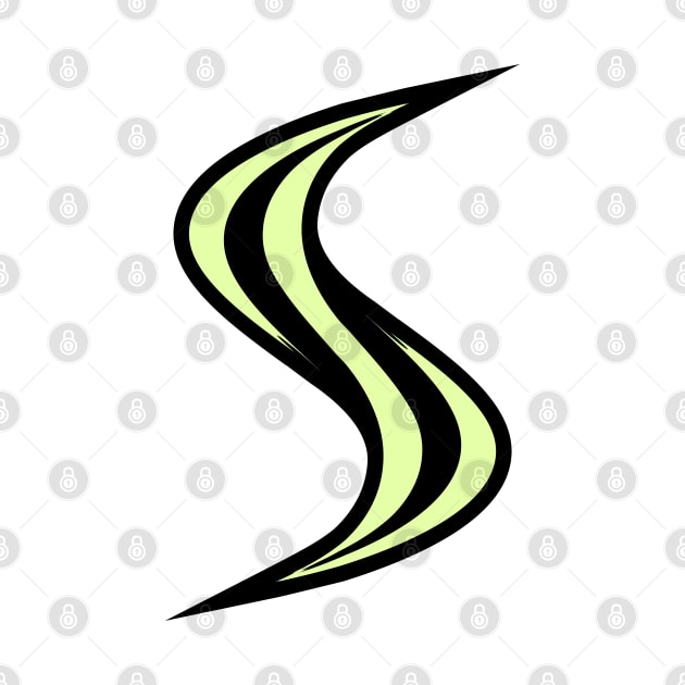 Smellville ‘S’ Logo Light Green with Black Outline by MOULE