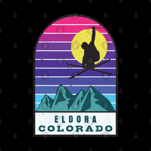 Ski Eldora Colorado Retro Sunset by JordanHolmes