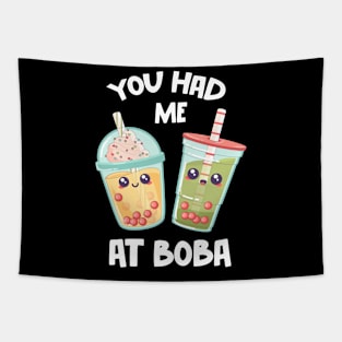 You Had Me At Boba Cute Kawaii Bubble Tea Tapestry