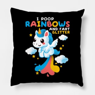 Unicorn pooping rainbows Pillow