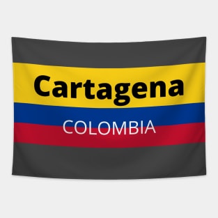 Cartagena City in Colombian Flag Tapestry