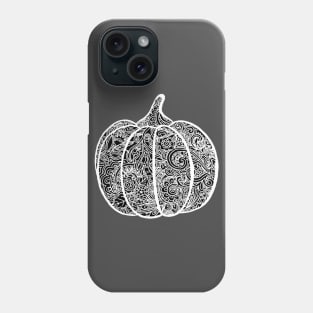 Pumpkin Zentangle - White Phone Case