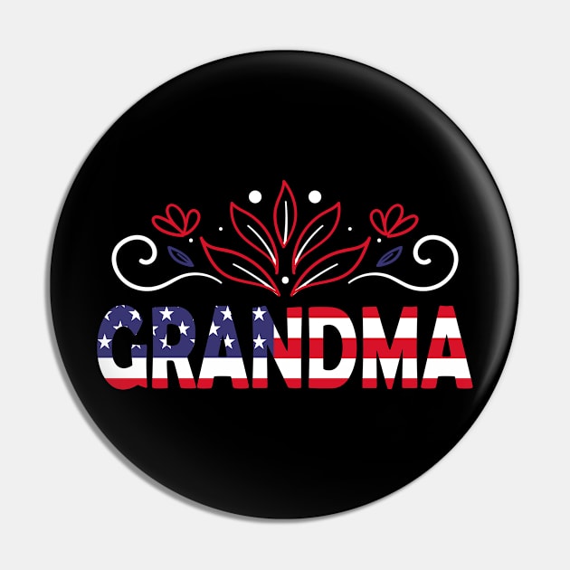 4th of July Gift - 4th of July Grandma Pin by Teesamd