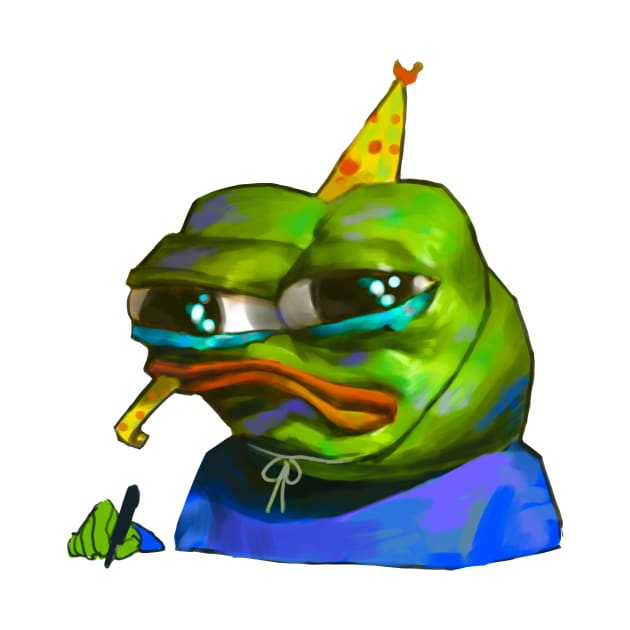 Sad pepe birthday by Hieumayart