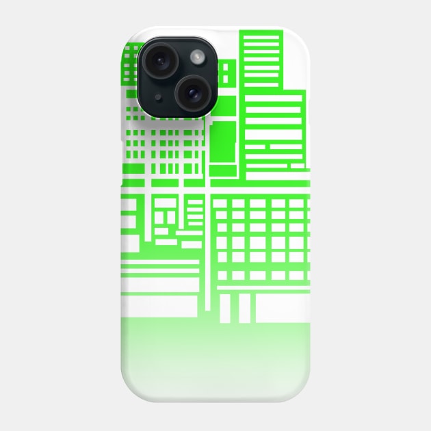 8-bit city Green Version T-Shirt Phone Case by sketchbooksage