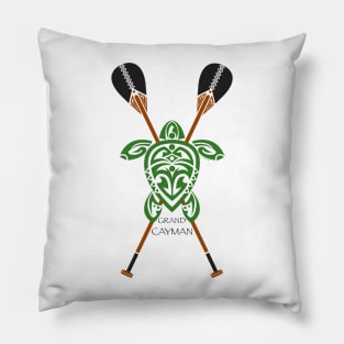 Green Tribal Turtle 2 Stand-Up / Grand Cayman Pillow