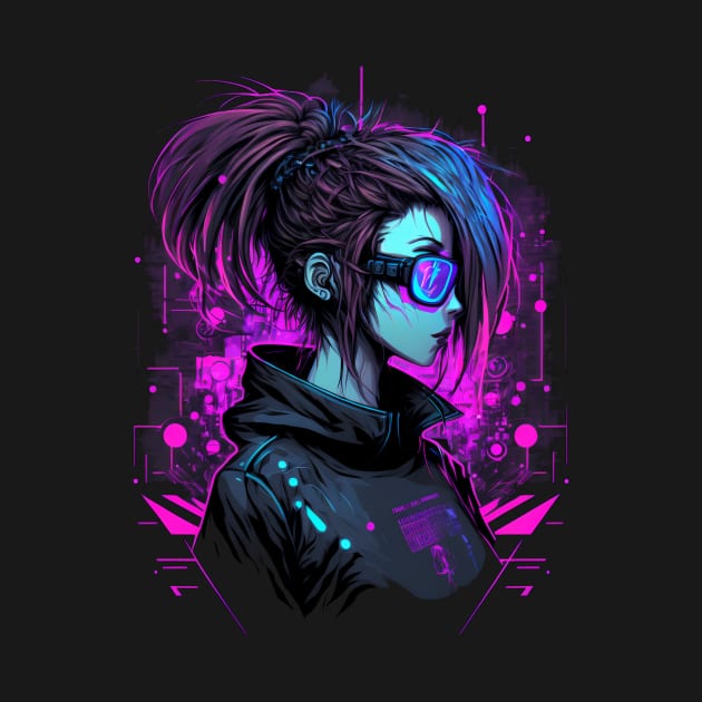Cyberpunk Hacker Emo/Scene Girl Graphic by The Multiverse is Female