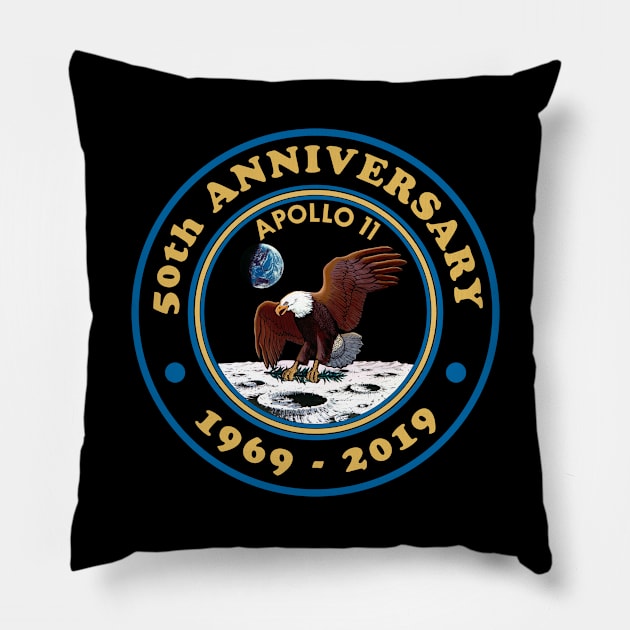 Apollo 11 50th Anniversary Pillow by deadright