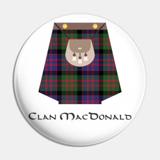 Scottish Clan MacDonald Tartan Kilt Highlands Pin