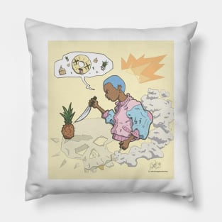 Punk Girl Flaming Skull Pineapple Killer! Pillow