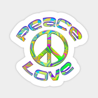 Retro Tie Dye Peace Love Peace Symbol Sticker Magnet