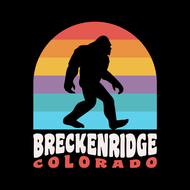 Breckenridge Colorado Bigfoot Sasquatch Retro Sunset by PodDesignShop